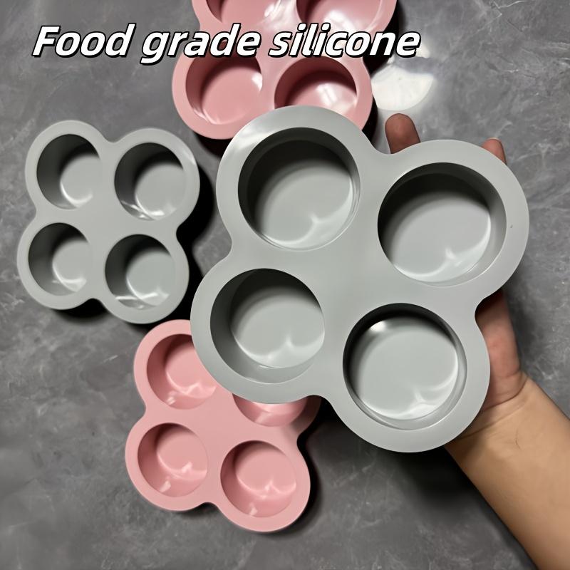 1pc Silicone Cake Molds - 4-Cavity Non-Stick Baking Molds for Cakes, Puddings, Eggs & Burgers - Heat , Easy Release & Clean, Reusable Kitchen Bakeware