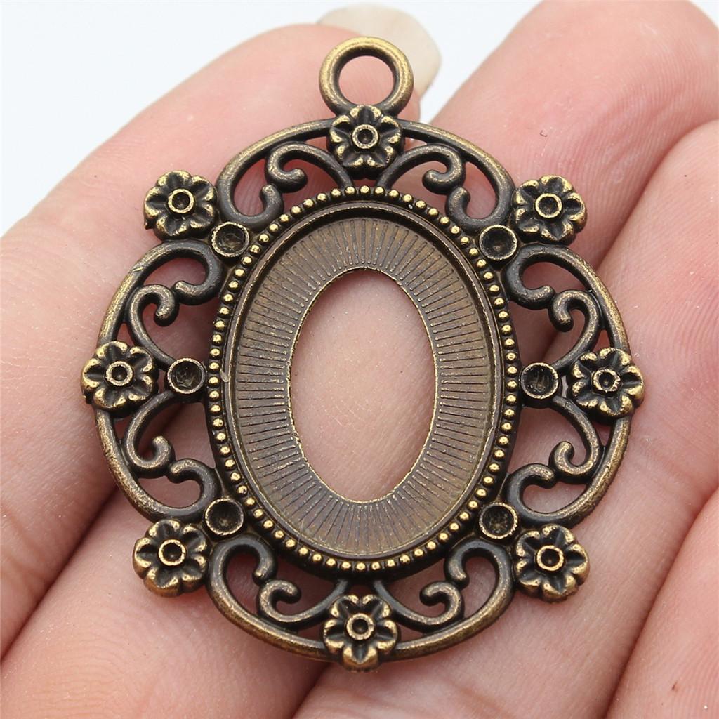 Accessories Parts Fit 18x25mm Oval Glass Cabochon Base Tray Bezel Wedding Jewelry Findings QA039
