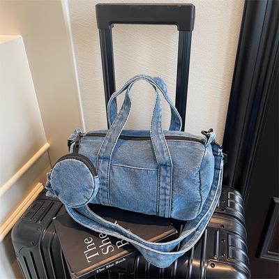 Borsa Denim da Donna Grande Capacità Spalla Sottospalla Borsa Cuscino Pendolare