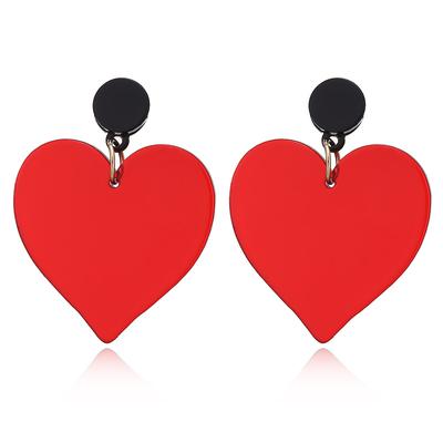 Japanese and Korean New Acrylic Heart-shaped Personality Cute Temperament Fashionable Earrings