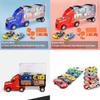Ultimate Toy Truck Carrier Play Set With 4 Vibrant Mini Cars And Road Signs