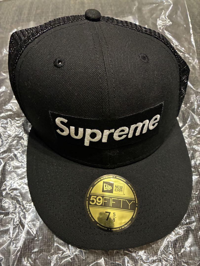 

[USED] SUPREME Box Logo Mesh Back New Era BLACK