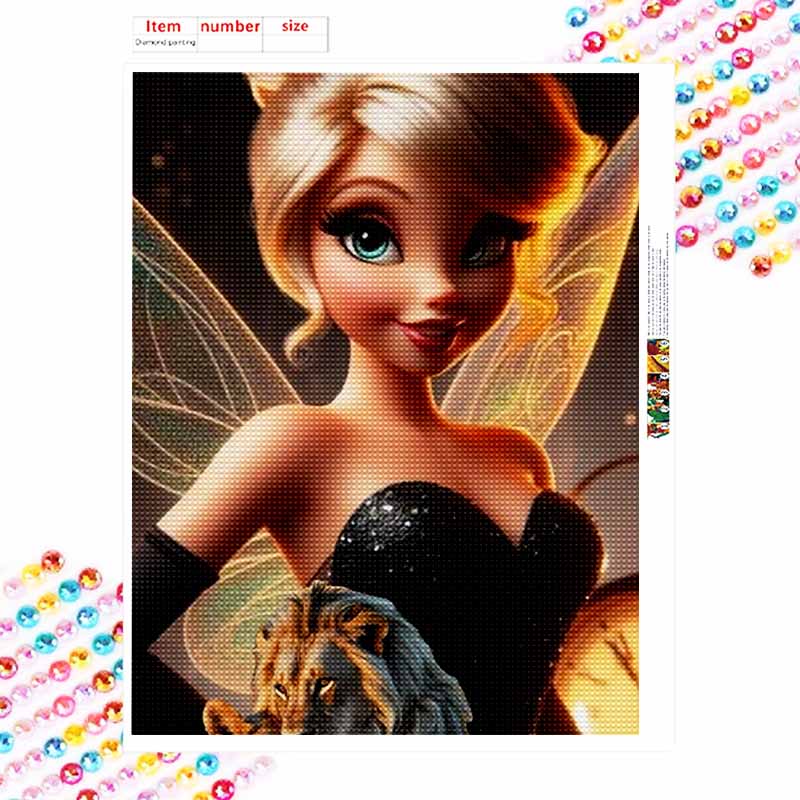Disney Diamond Art Painting Kit  Fairy Lion Sparkle Craft, Home Wall Decor, Handmade Gift (132)