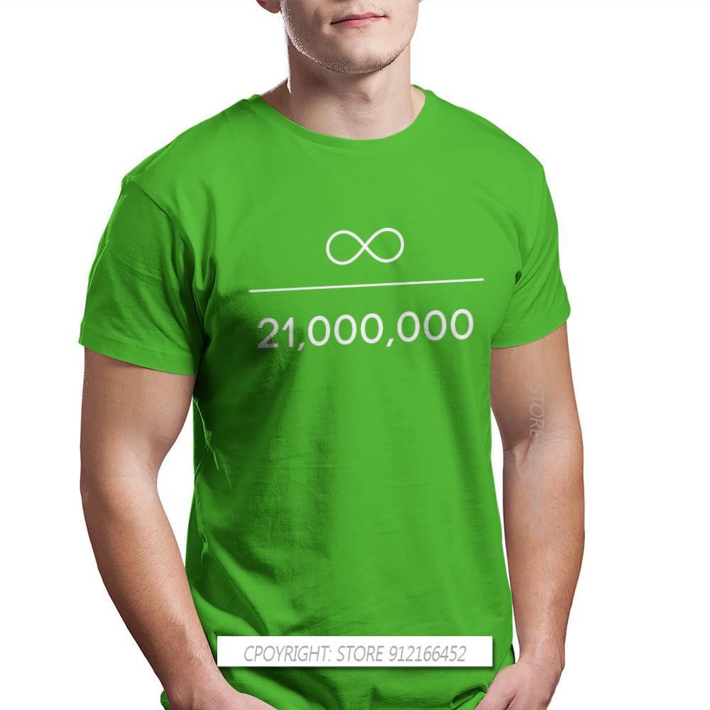 Unendlichkeit Geteilt Durch 21 Millionen T-Shirt Für Männliche Bitcoin Kryptowährungs-Miner Meme Camisetas Fashion T-Shirt Weiche Lockere T-Shirts Mann