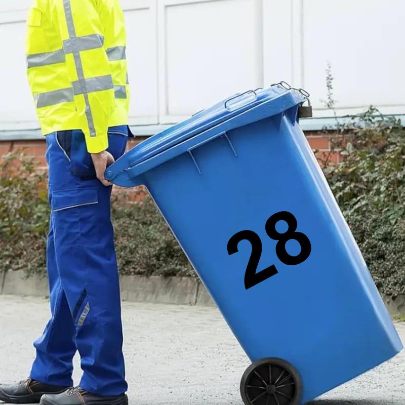 Velký 6,9palcový (17.5Cm) Nálepka na popelnice Samolepicí číselné nálepky Popelnice na kolečkách Dveře Poštovní schránka Garážové štítky