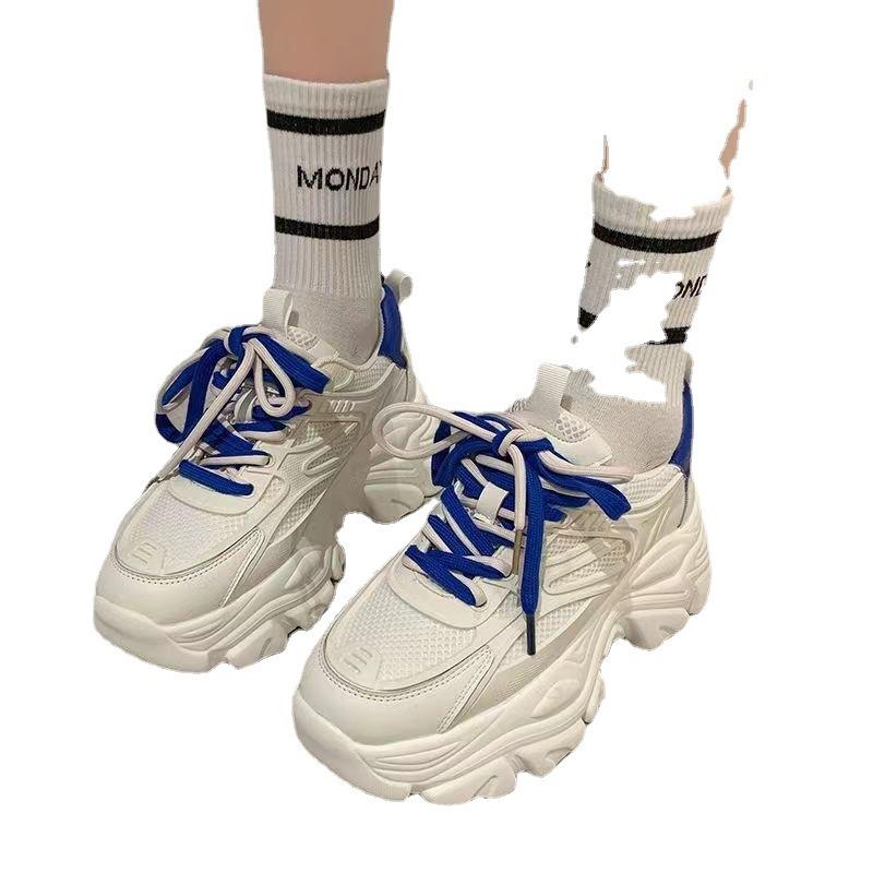 Platform Dad Shoes Women's Ins Tide, Autumn New Comfortable and Wear-resistant Student Korean Version Breathable Casual Sports Shoes