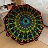1 Stück Automatischer Faltregenschirm mit Kaleidoskop-Muster, Tragbares faltbares Design, 8-Speichen-Eisenrahmen, Outdoor-Accessoire yy250905086