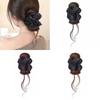 Elegant Synthetic Hair Bun Headband Scrunchie Flower Bun Head Wig  Daily Use