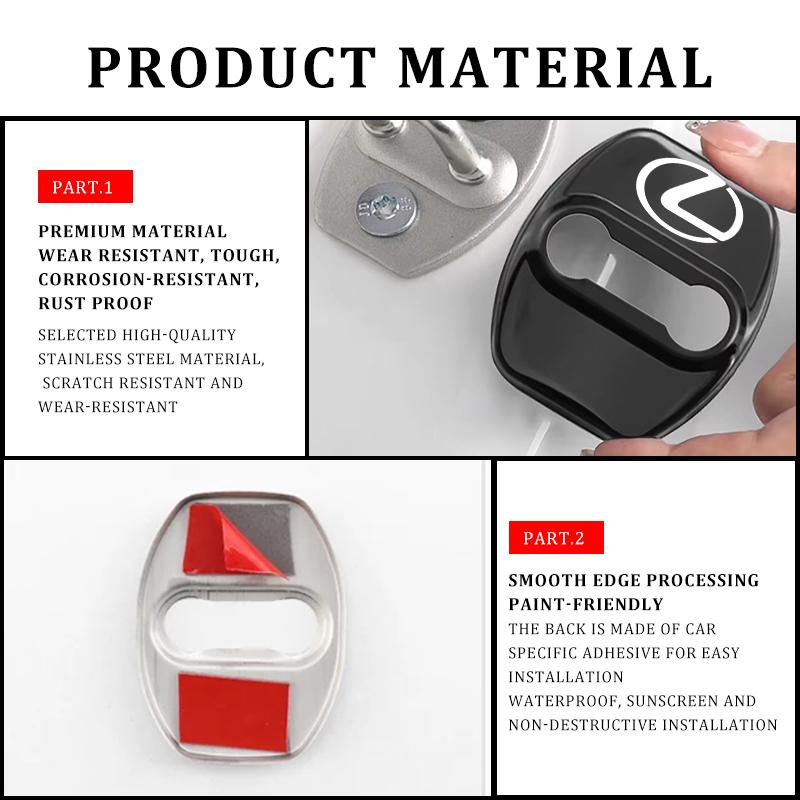 4Pcs Car Door Lock Buckle Zinc Alloy Protective Covers For Lexus IS350 ES350 IS250 IS460 IS220h IS300 LX570 UX250h