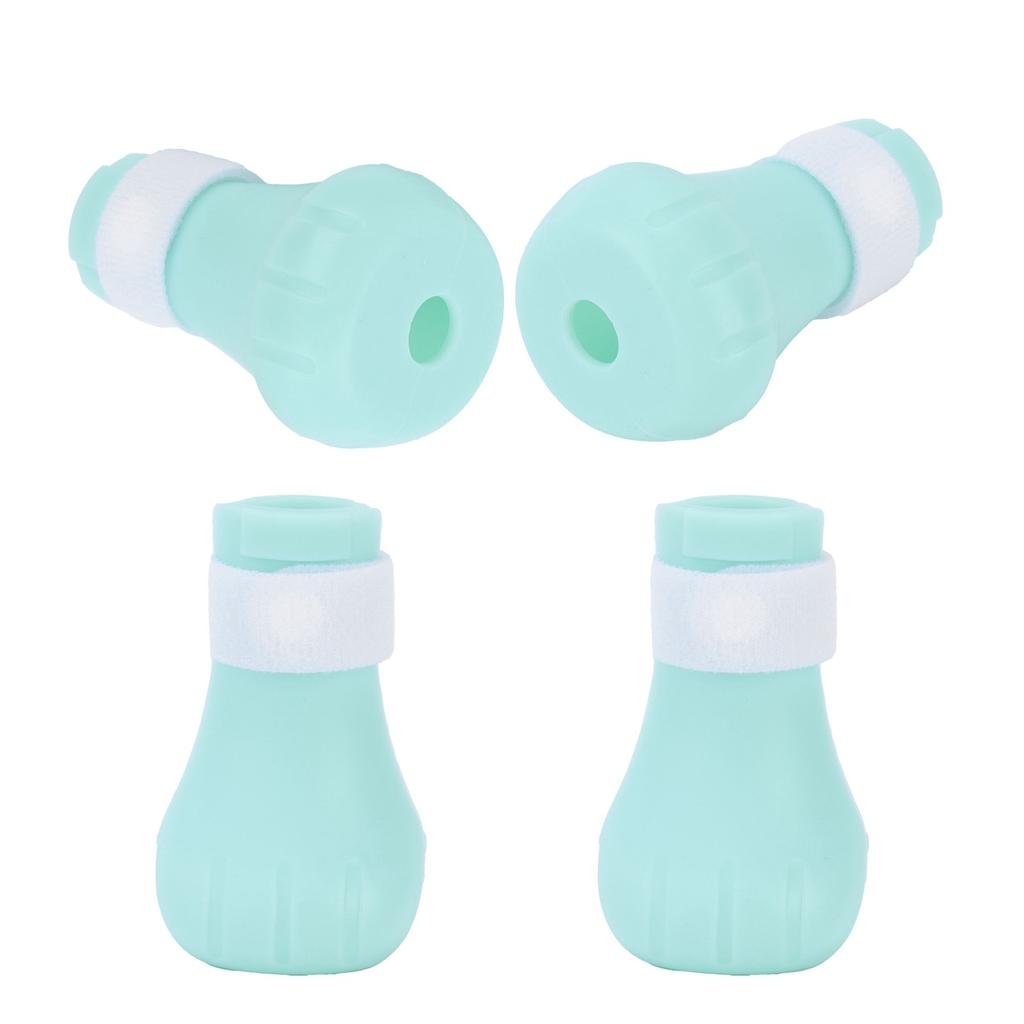 4Pcs Pet Bathing Foot Cover Silicone AntiScratch Cat Paw Protector Pet Supplies for Bathing(Green )