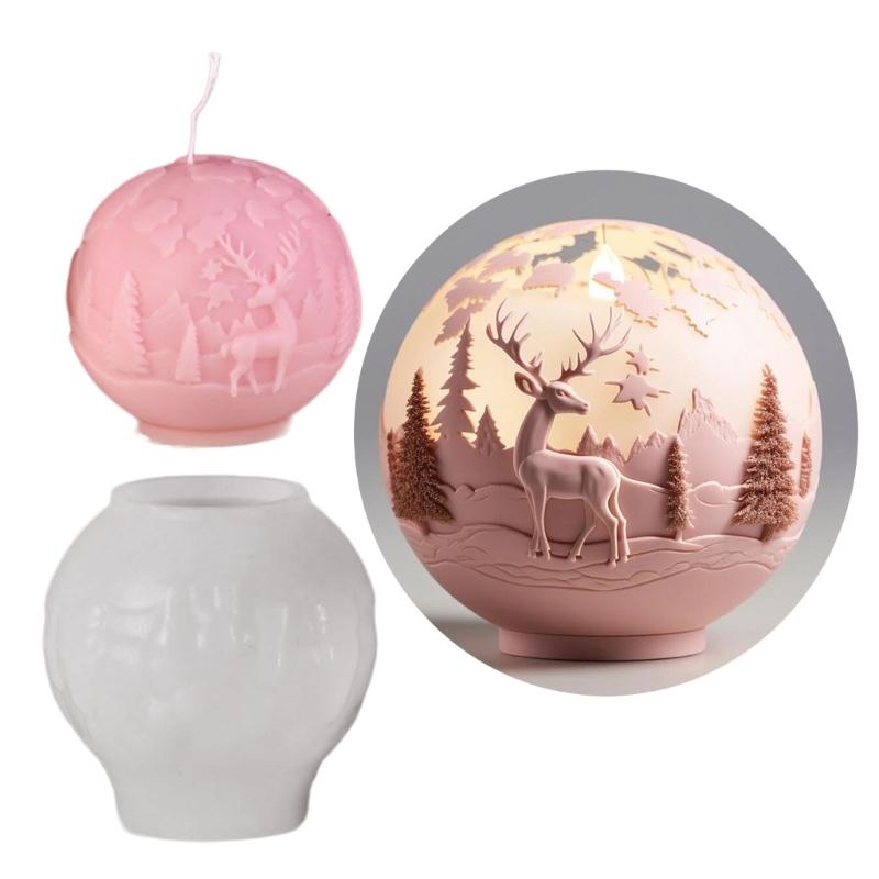 4Pcs Christmas Theme Candle Molds for Candle Soap Plaster Decoration Room Ornaments Christmas Decoration Resin Craft