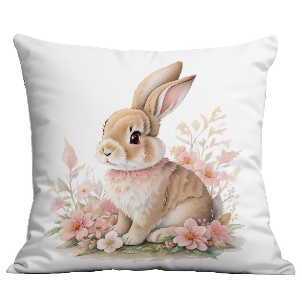 New Easter Pink Cute Rabbit Printed Pillow Cover Sofa Home Ornament Pillow Cover Premium Durable Quality Useful