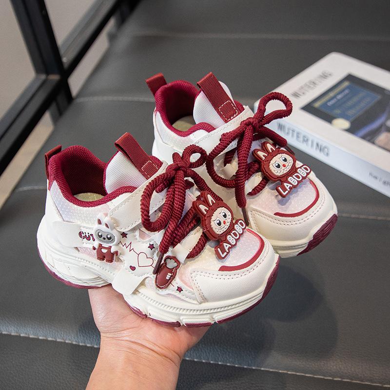 

Dad s New Style Sports Shoes, Cartoon-shaped Soft Soles, Girls Running Shoes, Student Shoes 26 красный