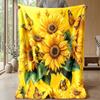 Sunflower and Butterfly Woman Theme Blanket Lightweight Warm Flannel Blanket Decorative Throw Blanket for Home Decoration