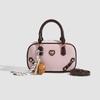 Niche Design Sweet Cool Diamond Pattern Bowling Bag for Women 2025 New Color-Block Handbag High-End Feel Single Shoulder Crossbody Bag