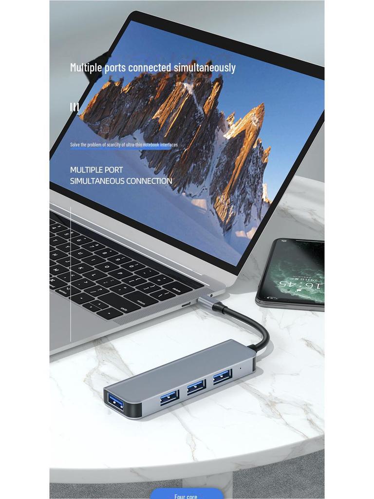 4-v-1 Vysokorychlostní USB-C Hub pro Huawei & Apple MacBook