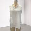 Camicia da Donna Cotone Lino Vestibilità Larga Senza Maniche Scollo a V Top Traspirante Comodo Stile Casual Gilet per Lavoro Festa Vacanza Appuntamento