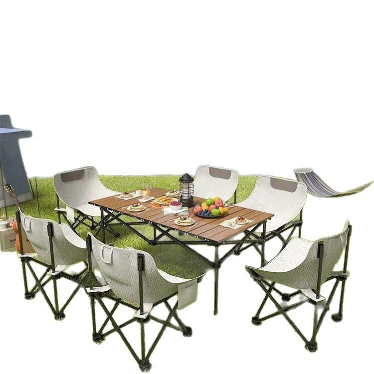 Portable Folding Outdoor Camping Table & Chair Set with Backrest