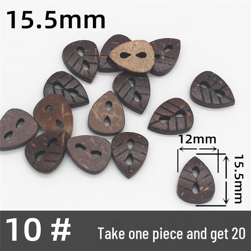 Natural Retro Coconut Shell Round Buttons for Children's Clothing