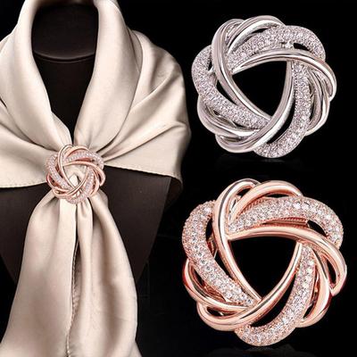 Nuova Spilla Fibbia per Sciarpa a Fiore di Strass Vintage di Tendenza Cristallo Anello per Sciarpa Donne Vuoto Fibbia per Sciarpe Spilla Accessori Gioielli