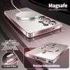 Luxury Glitter Plating Clear Silicone Soft Case For Samsung S25 Edge S24 S23 S21 FE S22 Ultra Plus Magnetic For Magsafe Shell