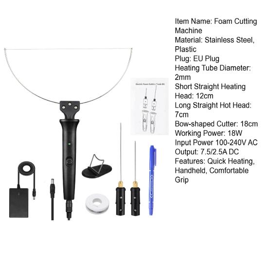 1 Set Electric Foam Cutting Pen 3 in 1 Quick Heating EU Plug 100-240V 18W DIY Styrofoam Carving Engraver Styrofoam Cutting Machine Workshop Supplies