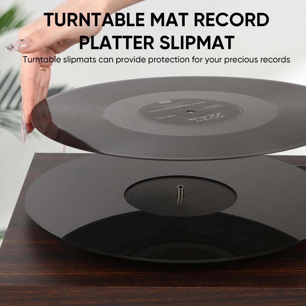 Musfunny Turntable Mat Record Mat Acrylic LP Vinyl Record Mat Reduces Static Electricity Dust Noise Improves Sound Quality Record Platter Slipmat for