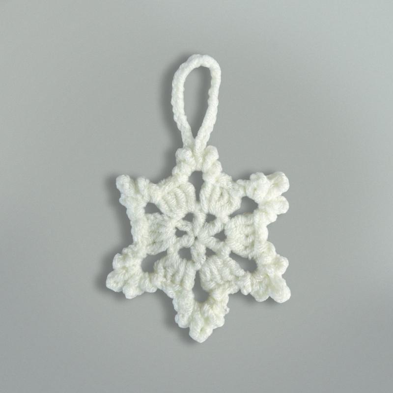 

5Pcs Handmade Crocheted Snowflake Pendant Christmas Tree Decorations Knitted Cartoon Hanging Accessories Party New Year Gifts белый