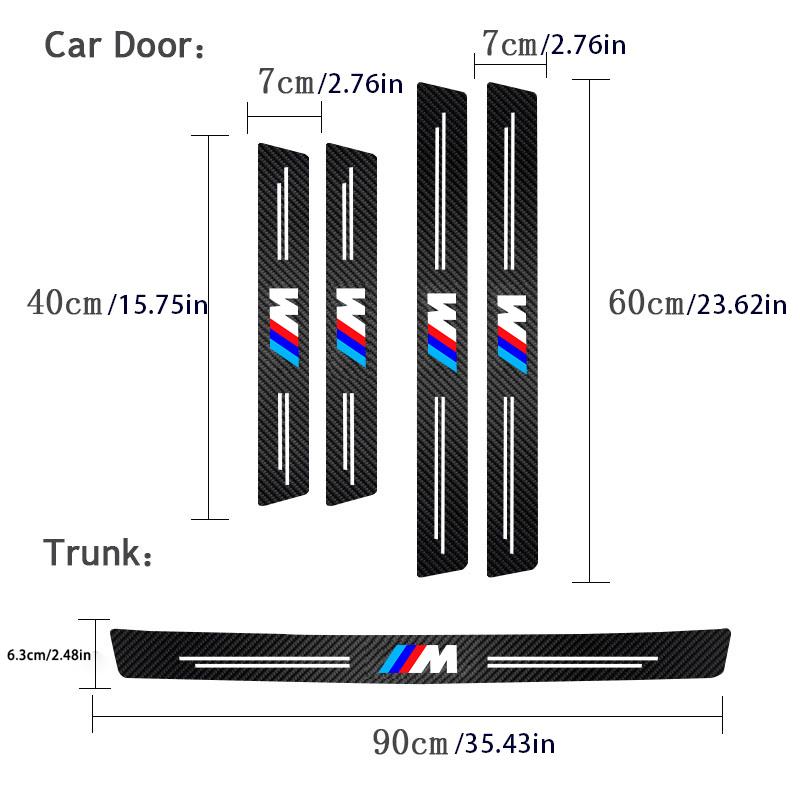 WKPY3 Car Threshold Strip 3D Carbon Fiber Anti-Scratch Sticker Door Sill Protector Accessories For BMW M Performance E46 E90 F10 F30