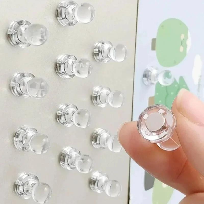 50/10 Stück transparente Magnete Push Pin Starke magnetische Reißzwecke für Whiteboard Kühlschrank Home Office Klassenzimmer Kleine Pushpin Sucker