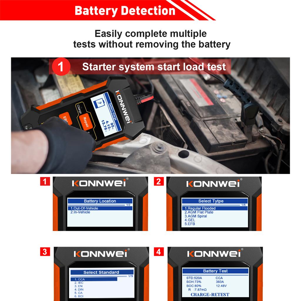 Konnwei KW520 Car Battery Tester