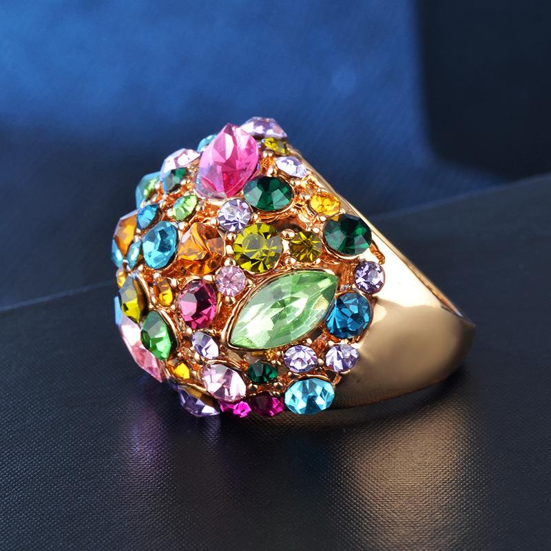 Diseño de Joyería de Lujo Anillos Vintage para Mujer Anillo de Boda Estético Accesorios de Moda Anillo de Pareja Joyería de Cristal