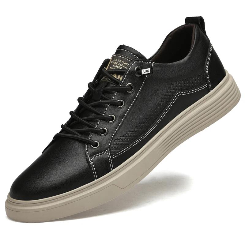 

Модная мужская удобная плоская дизайнерская обувь для доски, классические балетки из натуральной кожи, 2025Новая повседневная кожаная обувь на мягкой подошве, модная обувь для ходьбы 44 чёрный