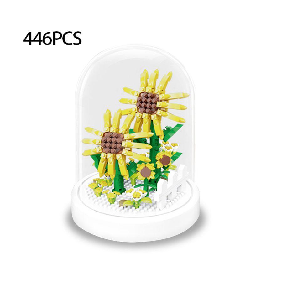 

Micro particle building block flower simulation flower rose DIY puzzle assembly toy desktop decoration children s toy girl gift