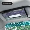 Diamond-Inlaid Leather Car Tissue Box Visor & Seat Back Holder