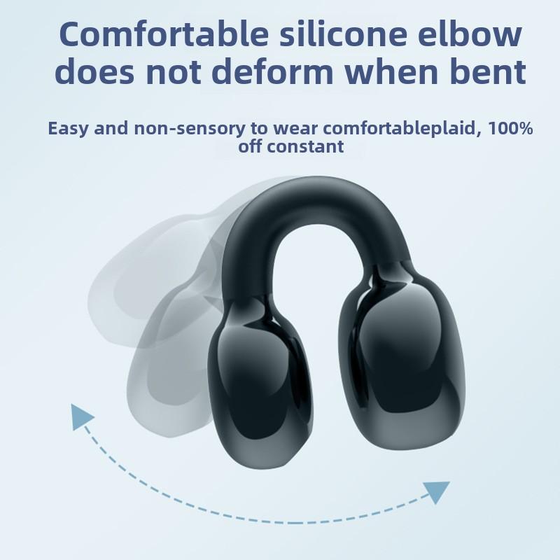 Knochenleitungs-Bluetooth-Ohrhörer, kabellose Ohrclip-Sport-Ohrhörer mit langer Ausdauer