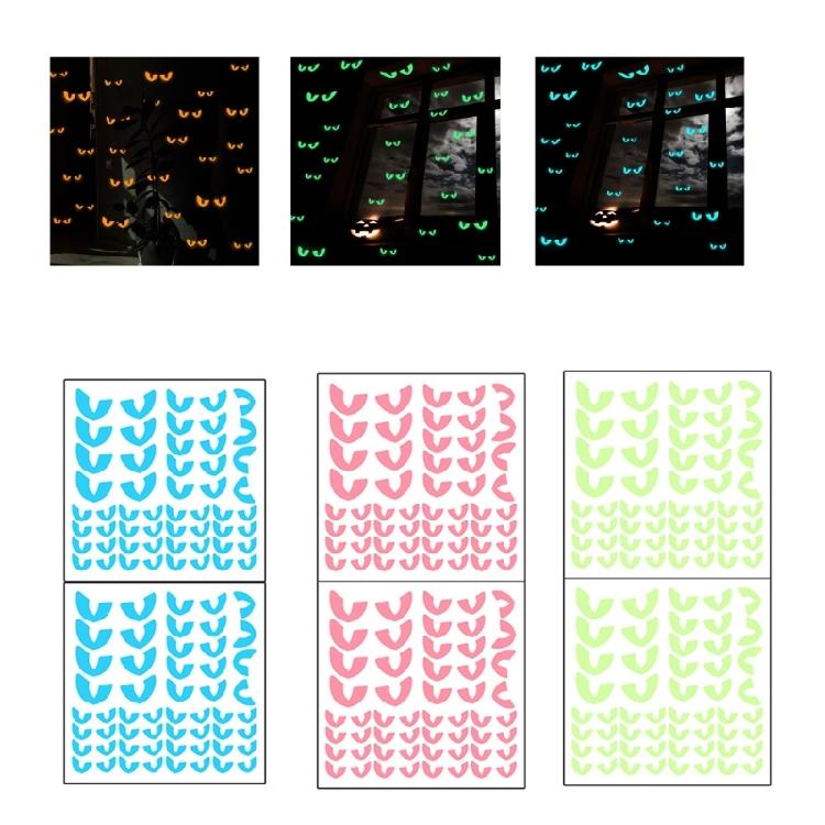 Luminous Stickers Glow in Dark Evil Peeping Eyes Stickers for Halloween Wall