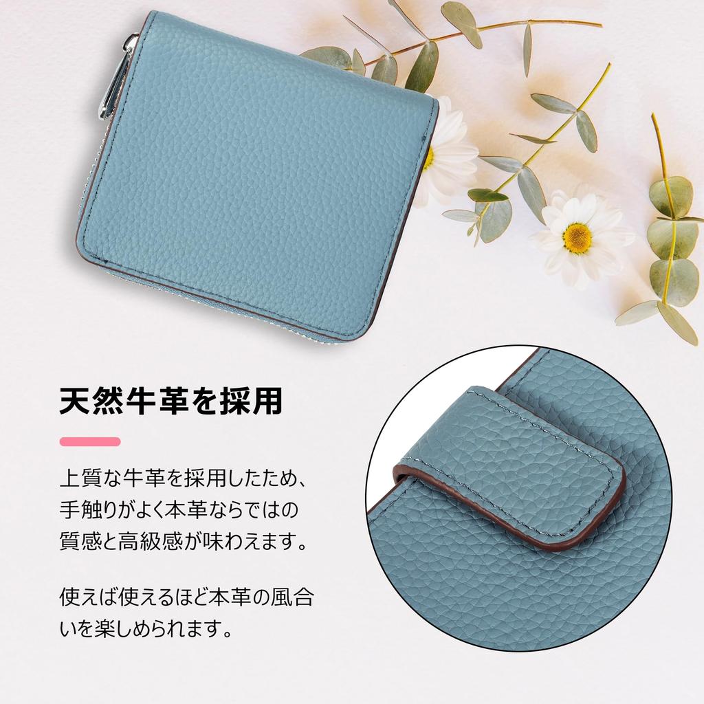 Belleza Eterna Women's Bifold Wallet, Certified Genuine Leather, Anti-Skimming, Compact and Lightweight, with Coin Purse and Card Slots, Perfect as a