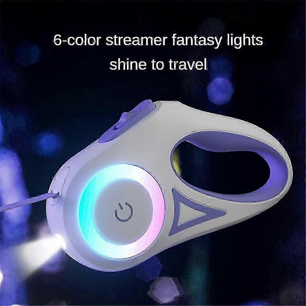 5m Automatic Retractable Dog Leash LED Luminous Leading Fashion Light Straps For Dog Puppy Pet Flexi Walking Running Lead