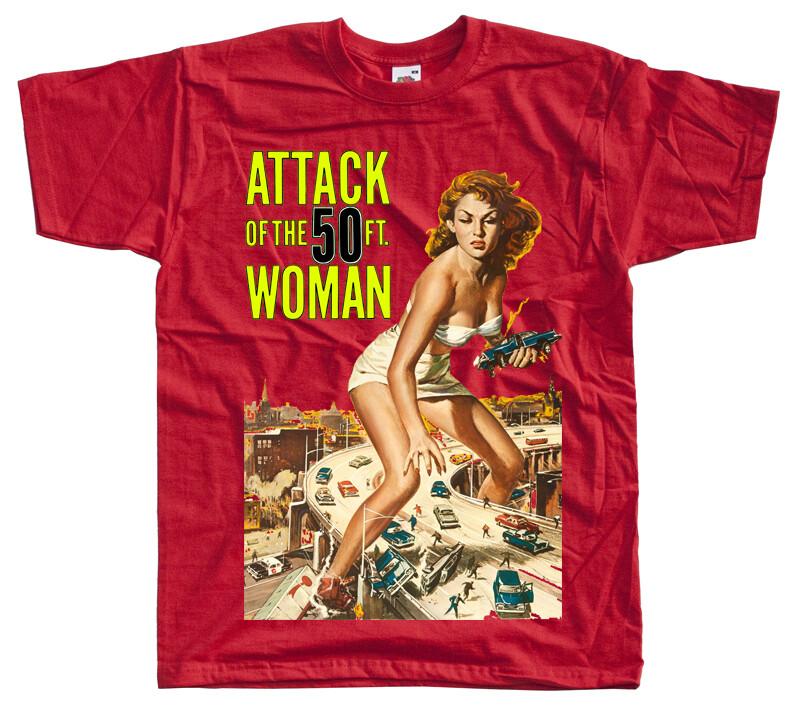 Boy's Casual Cotton Crew Neck T-shirt Attack of the 50 Foot Woman V1 1958 T SHIRT TEE Horror Beige Black S-5XL
