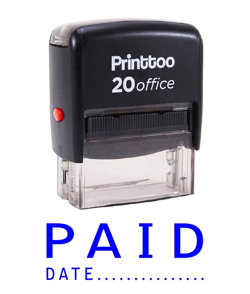 Printtoo PAID CK NO. WITH DATE Self Inking Rubber Stamp Office Stationary Custom