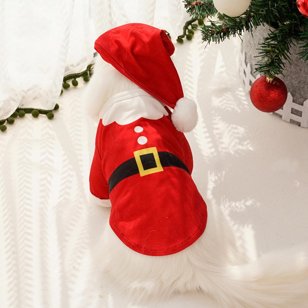 M-2XL Christmas Pet Dress Santa Claus Dog Clothes Cat Party Dress Decorations