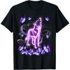Wolf Magical Purple Butterfly Wolf Lover T-Shirt