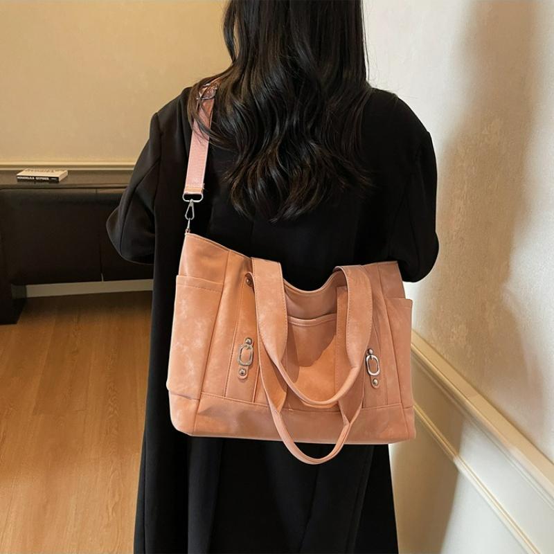 Stylish Large Capacity Tote Bags for Women Ideal for Commuting Vintage Handle Bags Fashionable Shoulder Crossbody Storage Bags