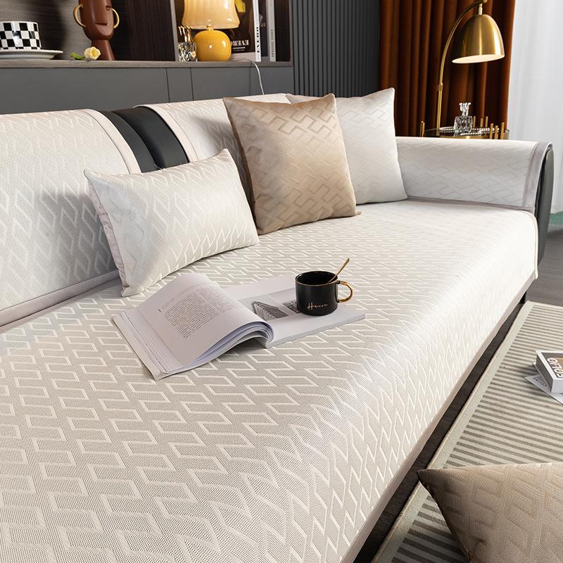 Ice Silk Sofa Cushion, Summer Mat, Seat Cushion Non-Slip  New Summer Living Room Leather Sofa Cover Cover Cloth Towel