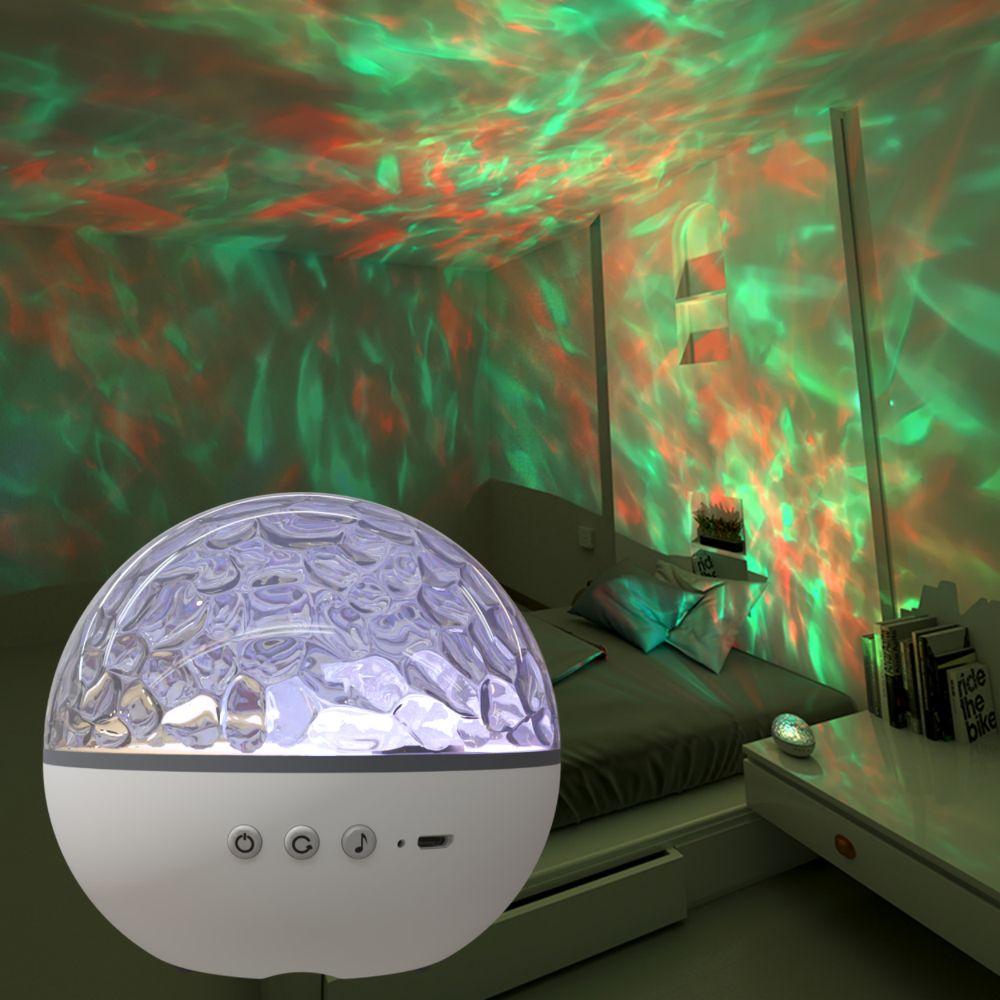 Portable Music Box Water Wave Projection Lamp Atmosphere Gifts Night Lights for Model Nightlight Ceiling