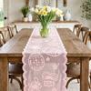 Easter Lace Table Runners, 72 Inch Spring Easter Eggs Table Runner, Easter Bunny Table Decorations for Home Dining Room, Easter Party Decorations and