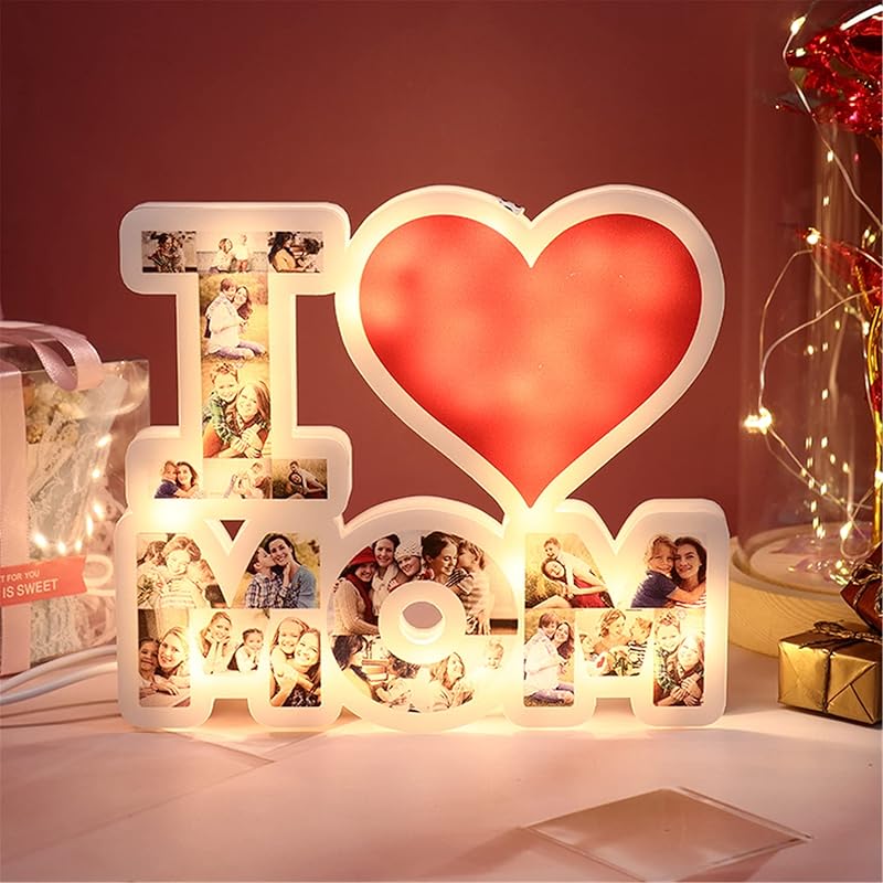 Personalized Lighthouse Photo Night Light Custom Family Picture Frame Light Acrylic Photo Lamp Gifts for Birthday Mom from Daughter Son(Style 11)