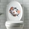 Funny Mouse Toilet Sticker, Self-Adhesive Removable No Trace Decal for Bathroom Decoration