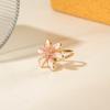Baroque oil drop flower ring, metal lava light luxury pearl ring female